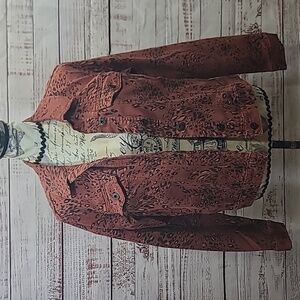 Ella Moss animal print stretch canvas jean jacket